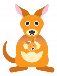 Kangaroo and joey cartoon