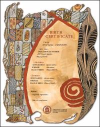 Victorian Aboriginal commemorative birth certificate